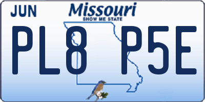 MO license plate PL8P5E