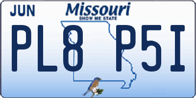MO license plate PL8P5I