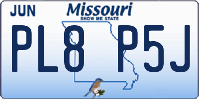 MO license plate PL8P5J