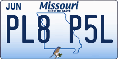 MO license plate PL8P5L