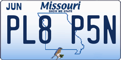 MO license plate PL8P5N