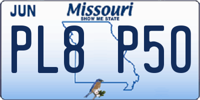 MO license plate PL8P5O