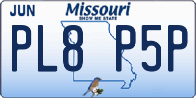 MO license plate PL8P5P