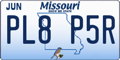 MO license plate PL8P5R