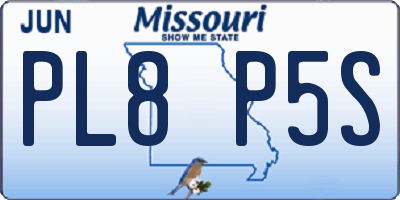 MO license plate PL8P5S