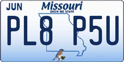 MO license plate PL8P5U