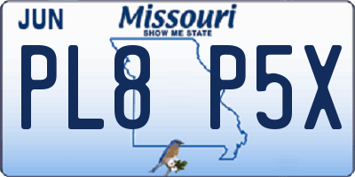 MO license plate PL8P5X
