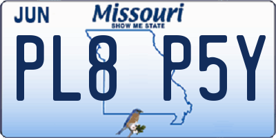 MO license plate PL8P5Y