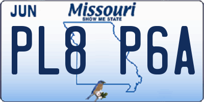 MO license plate PL8P6A
