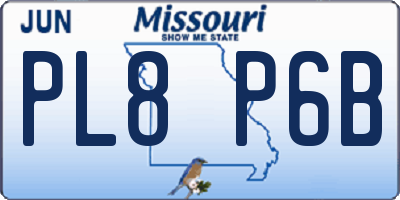 MO license plate PL8P6B
