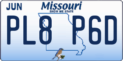 MO license plate PL8P6D