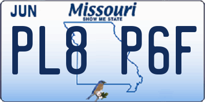 MO license plate PL8P6F