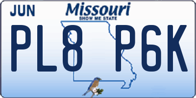 MO license plate PL8P6K