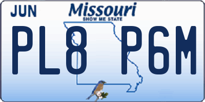 MO license plate PL8P6M