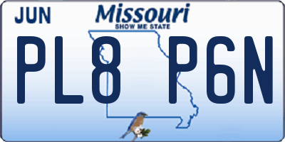 MO license plate PL8P6N