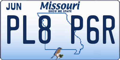 MO license plate PL8P6R