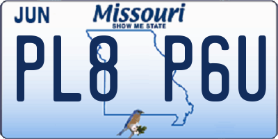 MO license plate PL8P6U