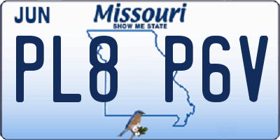 MO license plate PL8P6V
