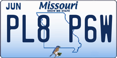 MO license plate PL8P6W