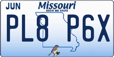 MO license plate PL8P6X