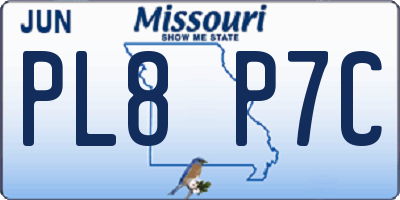 MO license plate PL8P7C