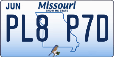 MO license plate PL8P7D