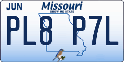 MO license plate PL8P7L
