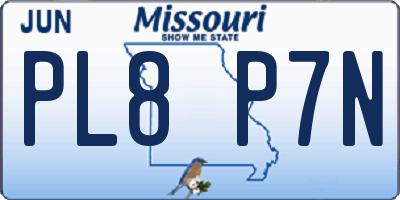 MO license plate PL8P7N