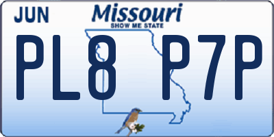 MO license plate PL8P7P