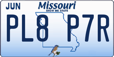 MO license plate PL8P7R