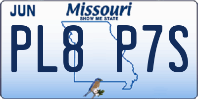 MO license plate PL8P7S