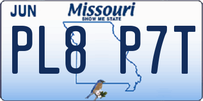 MO license plate PL8P7T