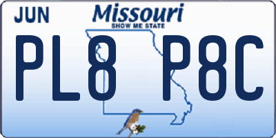 MO license plate PL8P8C