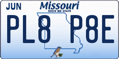 MO license plate PL8P8E
