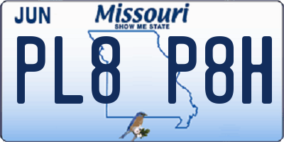 MO license plate PL8P8H
