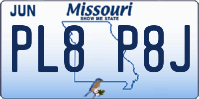 MO license plate PL8P8J
