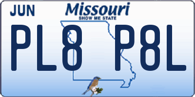 MO license plate PL8P8L