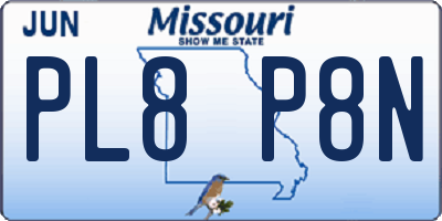 MO license plate PL8P8N