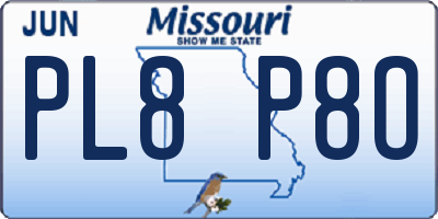 MO license plate PL8P8O