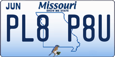 MO license plate PL8P8U