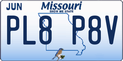 MO license plate PL8P8V