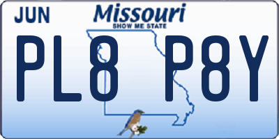 MO license plate PL8P8Y