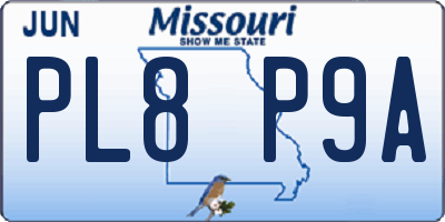 MO license plate PL8P9A