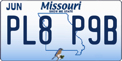 MO license plate PL8P9B