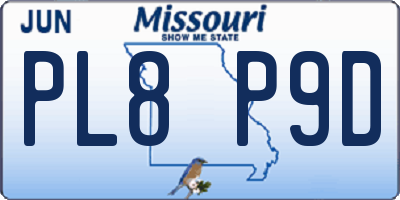 MO license plate PL8P9D