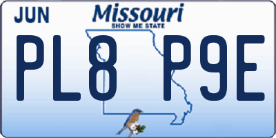 MO license plate PL8P9E