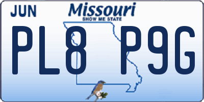 MO license plate PL8P9G