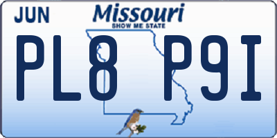 MO license plate PL8P9I