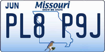 MO license plate PL8P9J