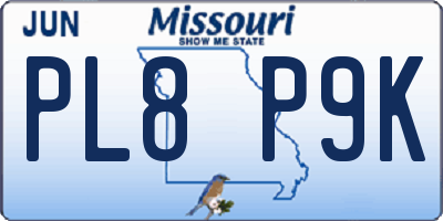 MO license plate PL8P9K